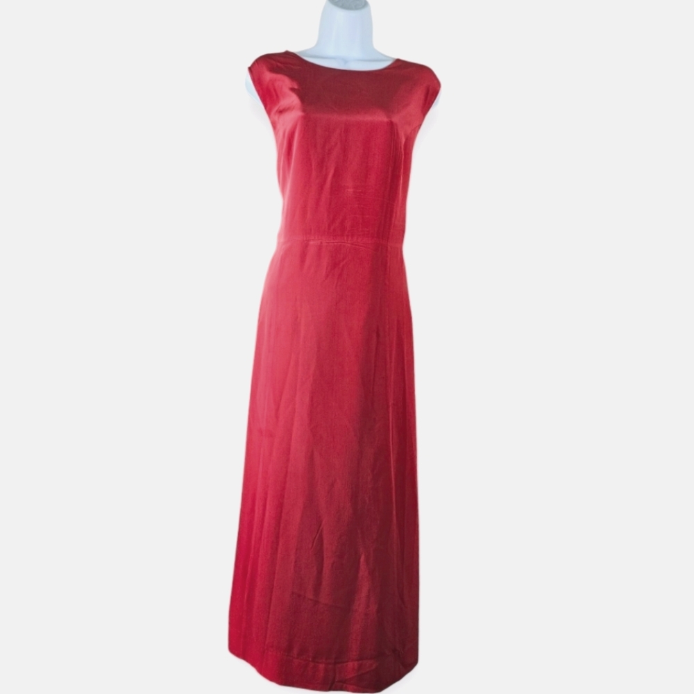 NWOT Victoria Holley Pink Silk Maxi Sheath Dress Womens 18